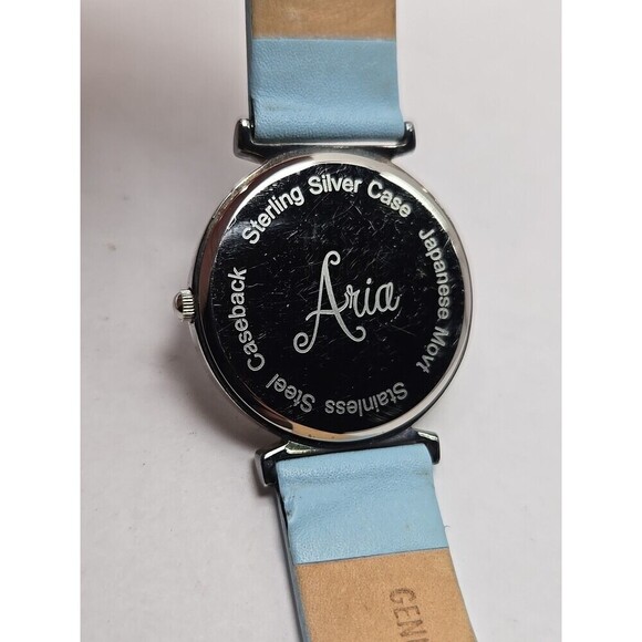 Aria Womens Quartz Watch Sterling Silver Case Blue Mosaic Dial New Battery main image 8
